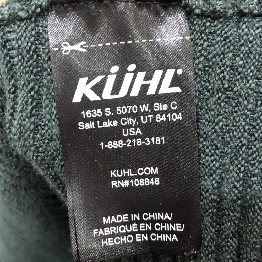 SOLD Kuhl Solace Sweater Size Large Dark Green Ribbed Turtleneck Pullover - Picture 14 of 14